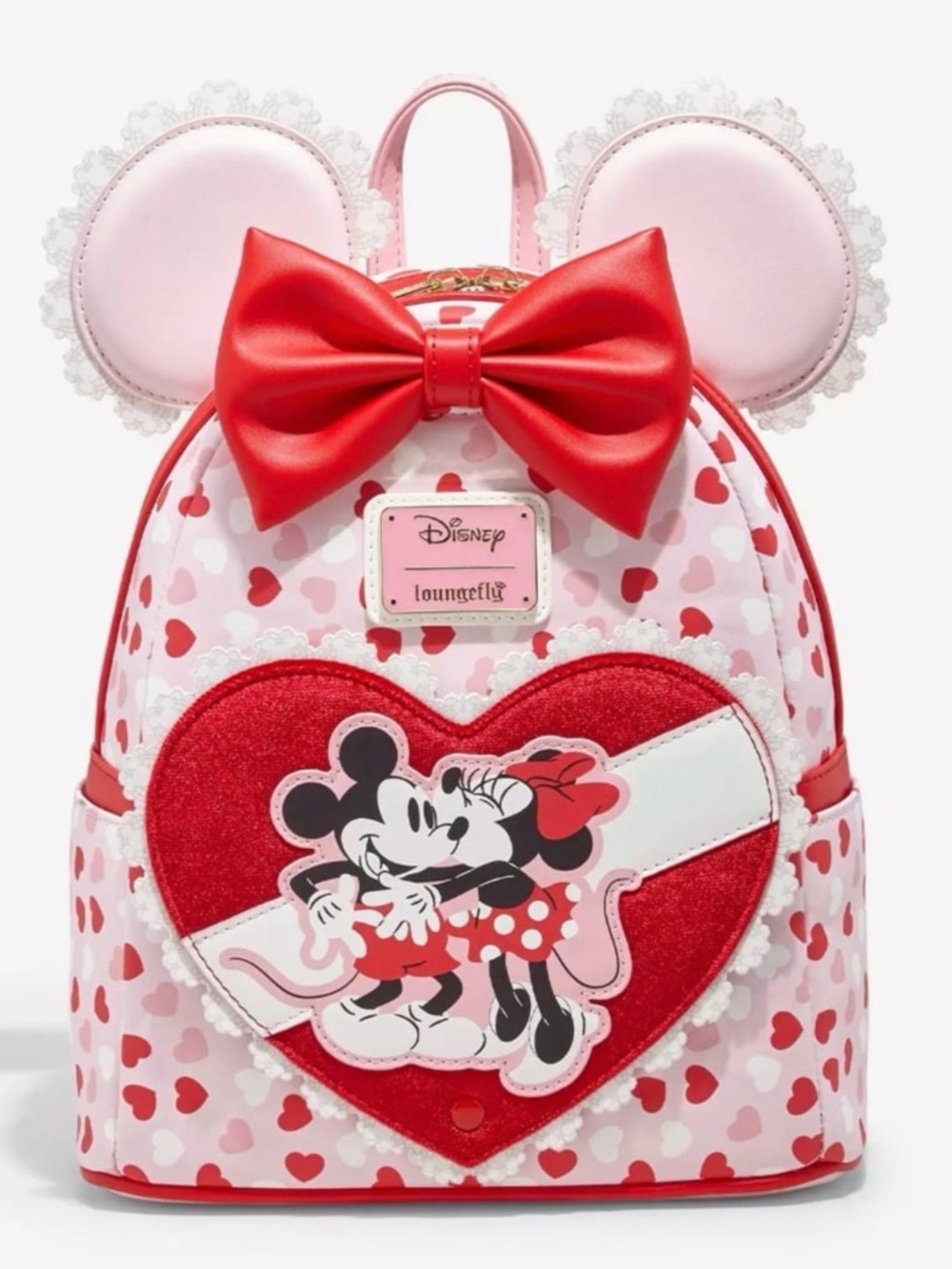 NWT Loungefly Mickey/Minnie Valentine's Day Ears Chocolate Scented Mini Backpack
